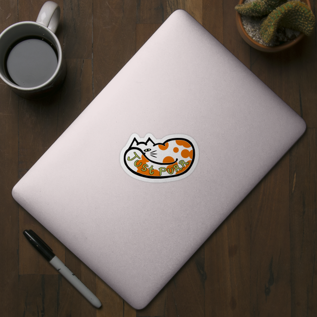 JUST PURR, Orange and White Cat by RawSunArt